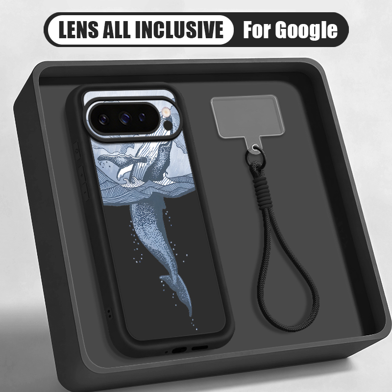 Phone Cases Pixel 10 - Humpback Whale Print Wrist Strap Lanyard