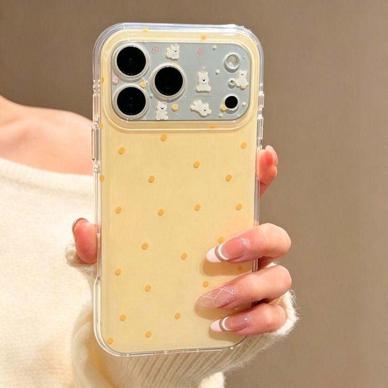 Phone Cases Yellow - Fashion Cute Yellow Polka Dot Pattern