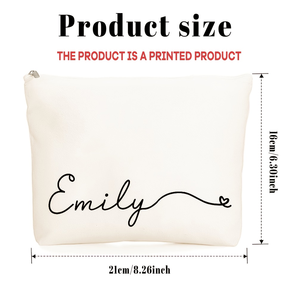 Custom Name Canvas Makeup Bag  - Monogram Custom Case 评论和价格