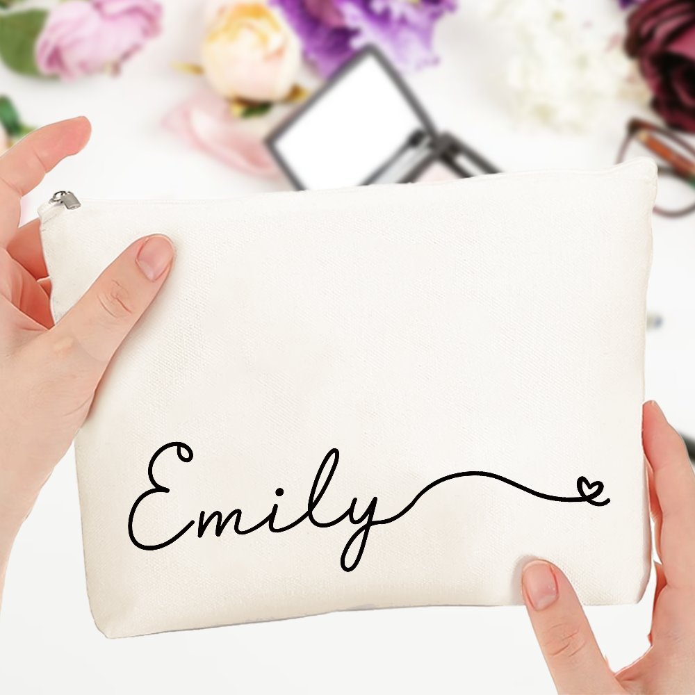 Custom Name Canvas Makeup Bag  - Monogram Custom Case 评论和价格