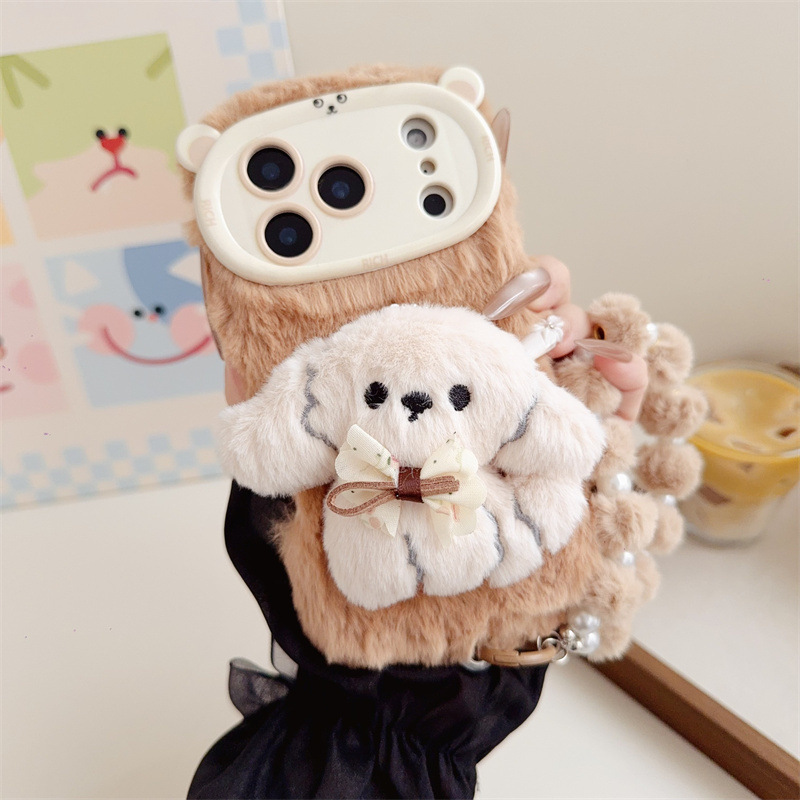 3D Cartoon Bowknot Puppy Warm  - Phone Cases Iphone 15 评论和价格
