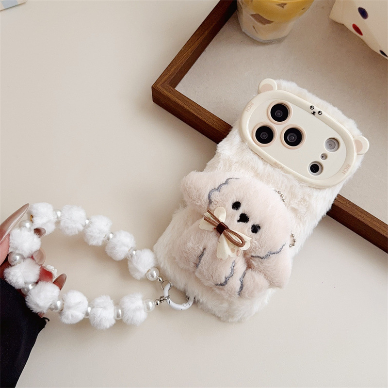 3D Cartoon Bowknot Puppy Warm  - Phone Cases Iphone 15 评论和价格