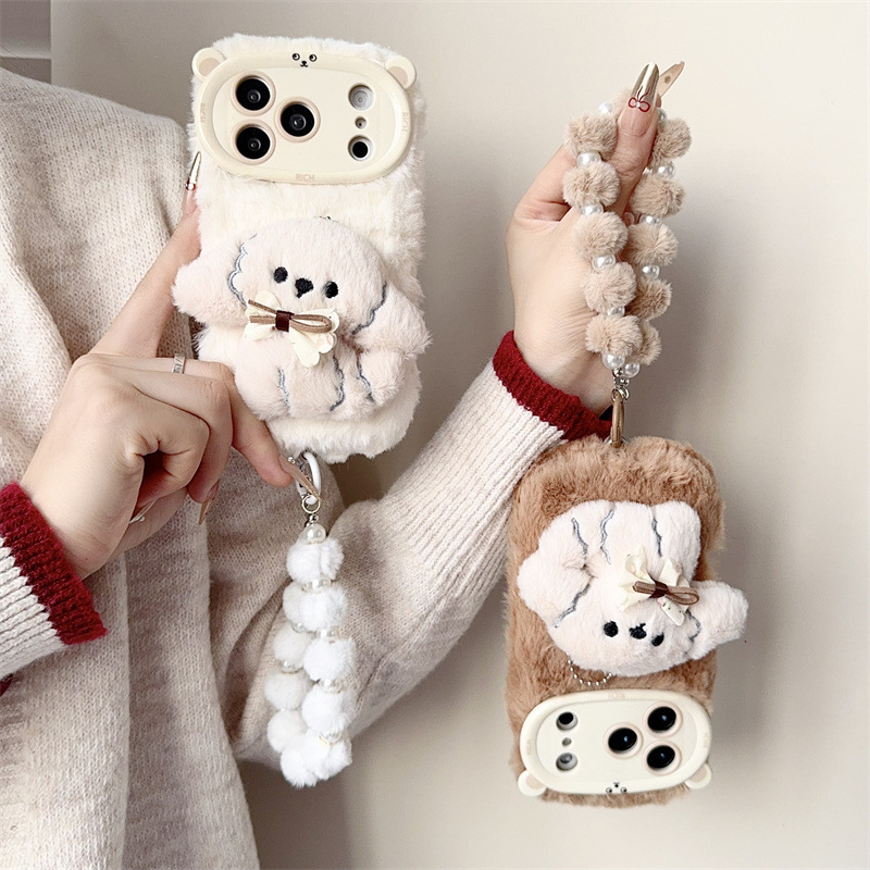 3D Cartoon Bowknot Puppy Warm  - Phone Cases Iphone 15 评论和价格