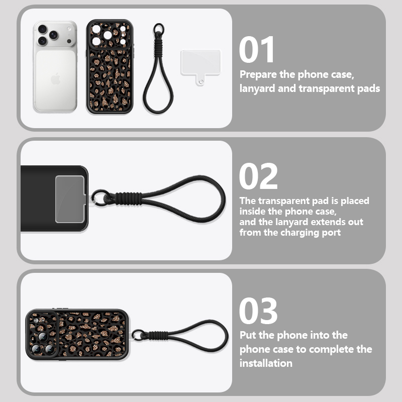Brown Leopard Printed Lanyard  - Phone Cases Brown 评论和价格