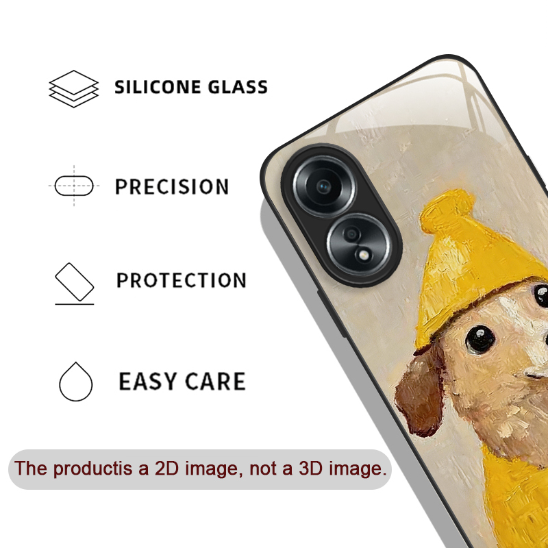 Oil Painting Yellow Dog Black  - Phone Cases Oppo 评论和价格