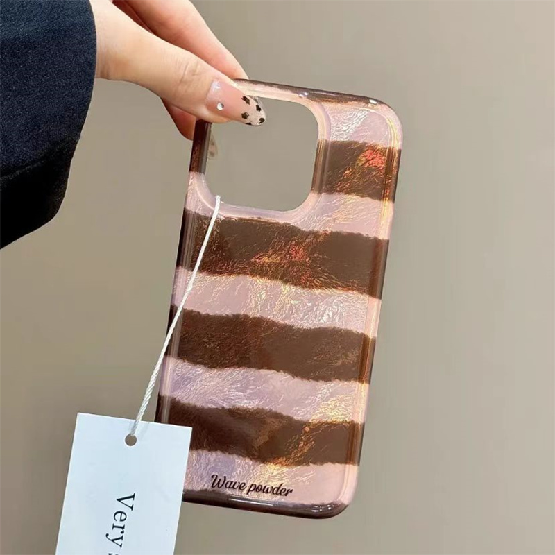 Brown Stripe Print Tinfoil Tex - Phone Cases Brown 评论和价格