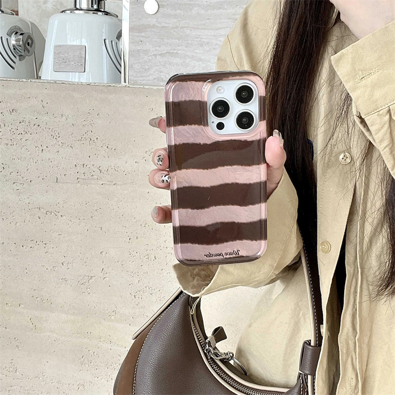 Brown Stripe Print Tinfoil Tex - Phone Cases Brown 评论和价格