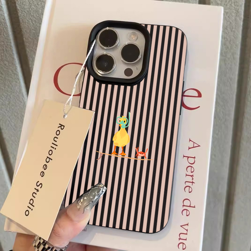Striped Diving Yellow Duck Pho - Phone Cases Yellow 评论和价格