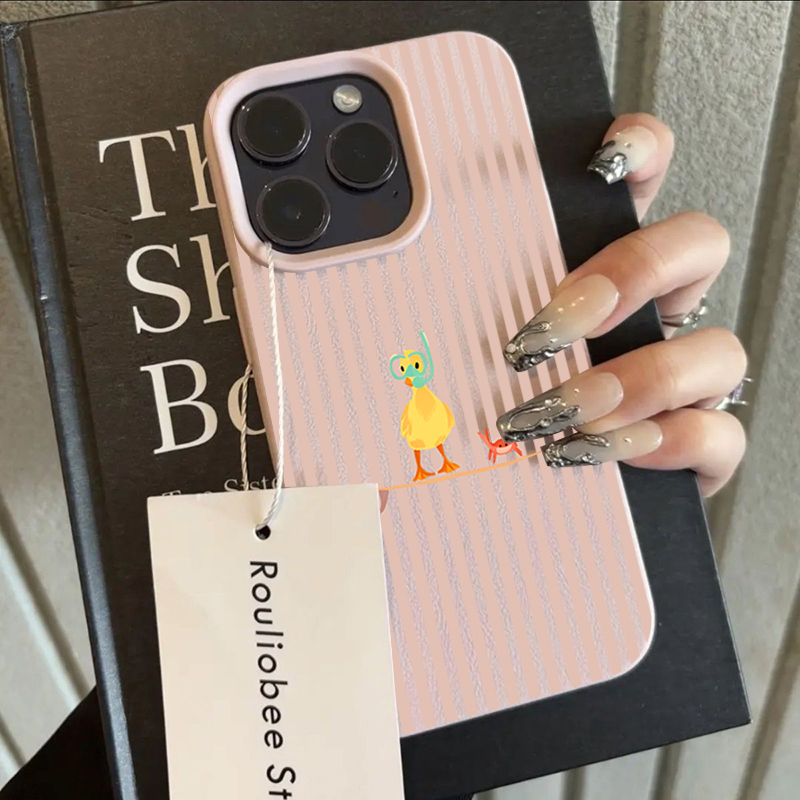 Striped Diving Yellow Duck Pho - Phone Cases Yellow 评论和价格