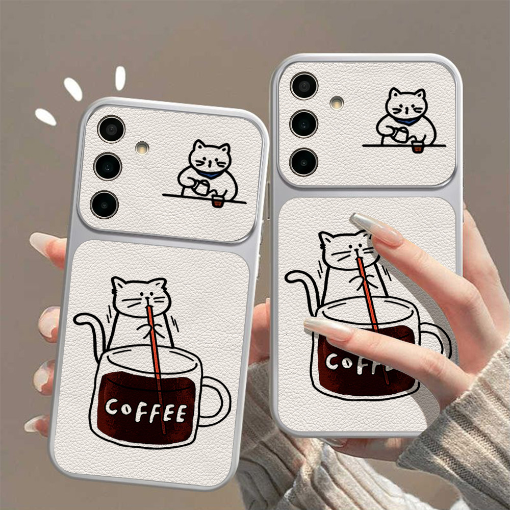 Coffee Cute Cat Phone Case For - Phone Cases Samsung A14 评论和价格