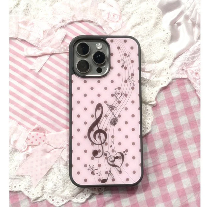 Korean ins Pink Brown Polka Do - Phone Cases Brown 评论和价格