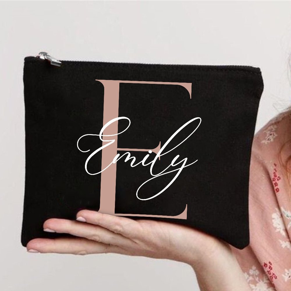 Custom Makeup Bag with Initial - Monogram Custom Case 评论和价格