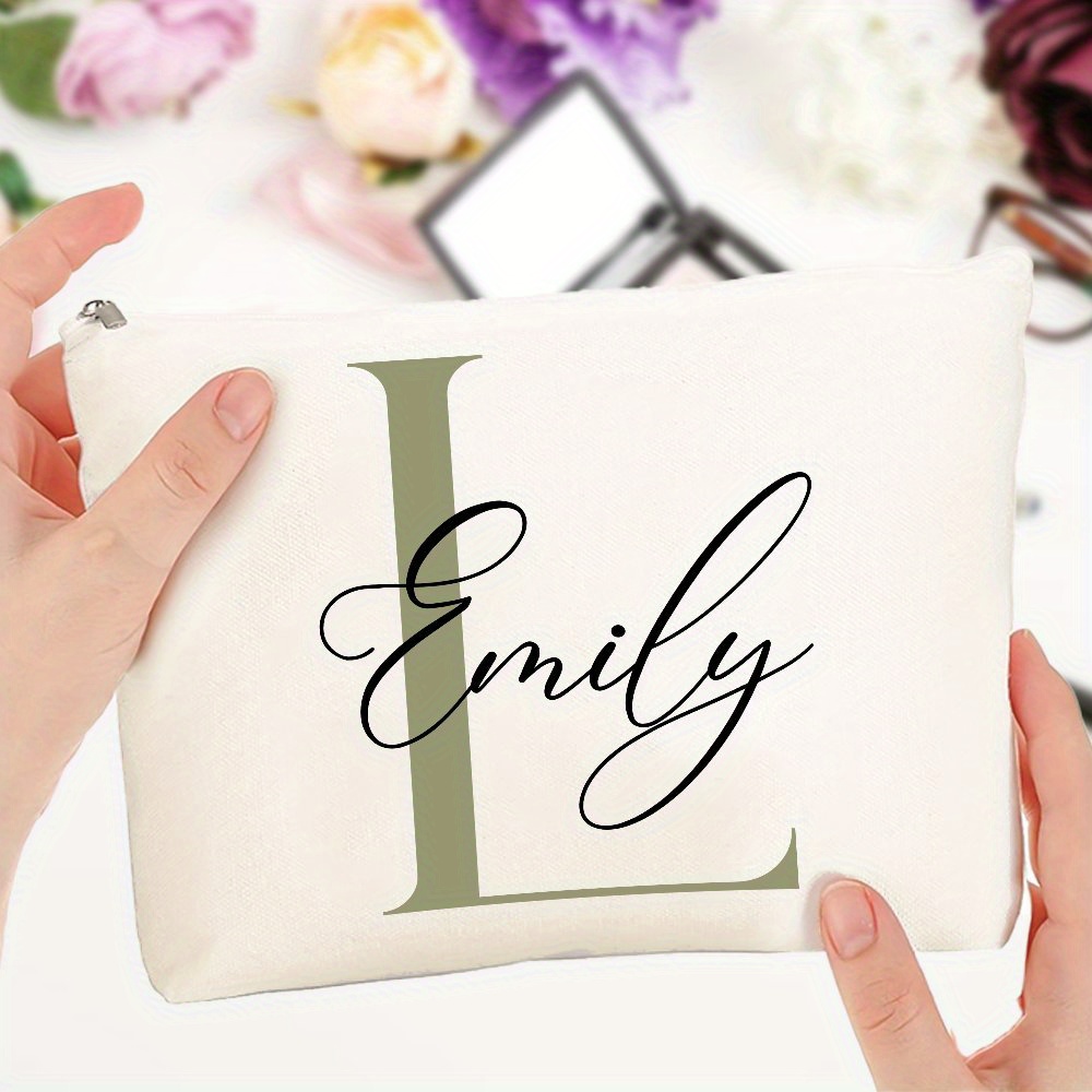 Custom Makeup Bag with Initial - Monogram Custom Case 评论和价格