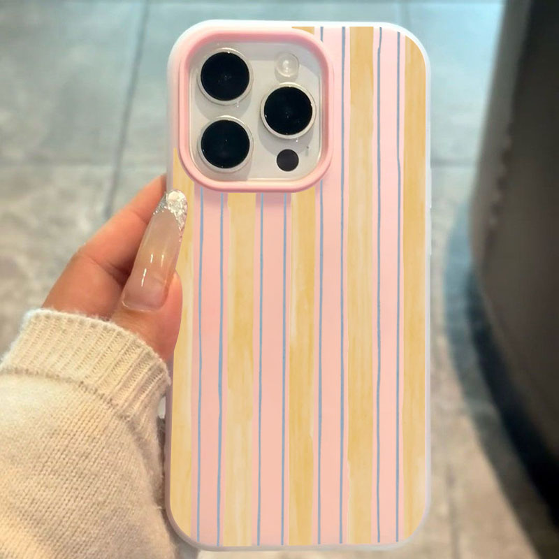 Stylish Yellow Striped Phone C - Phone Cases Yellow 评论和价格