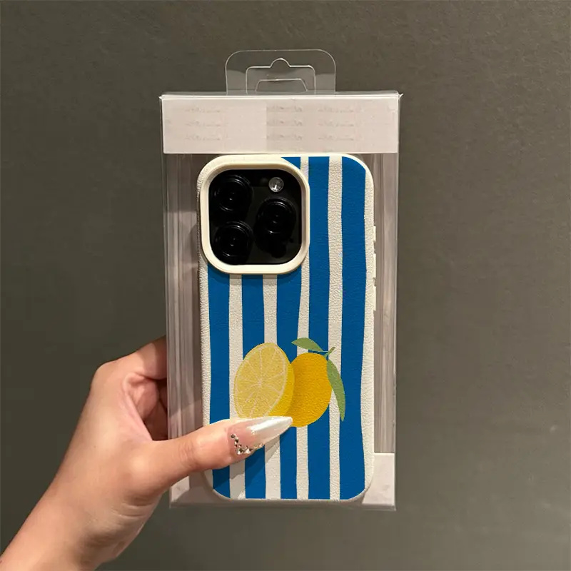Yellow Lemon Blue Stripe Patte - Phone Cases Yellow 评论和价格
