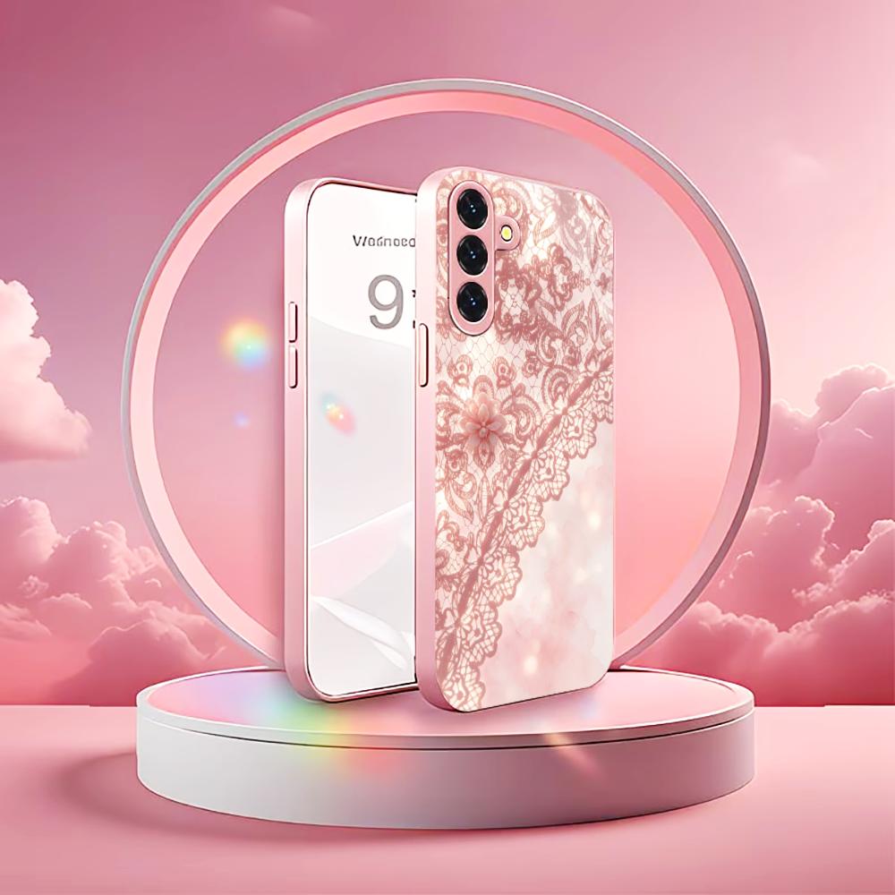 Exquisite Pink lace pattern ph - Phone Cases Quad Lock 评论和价格