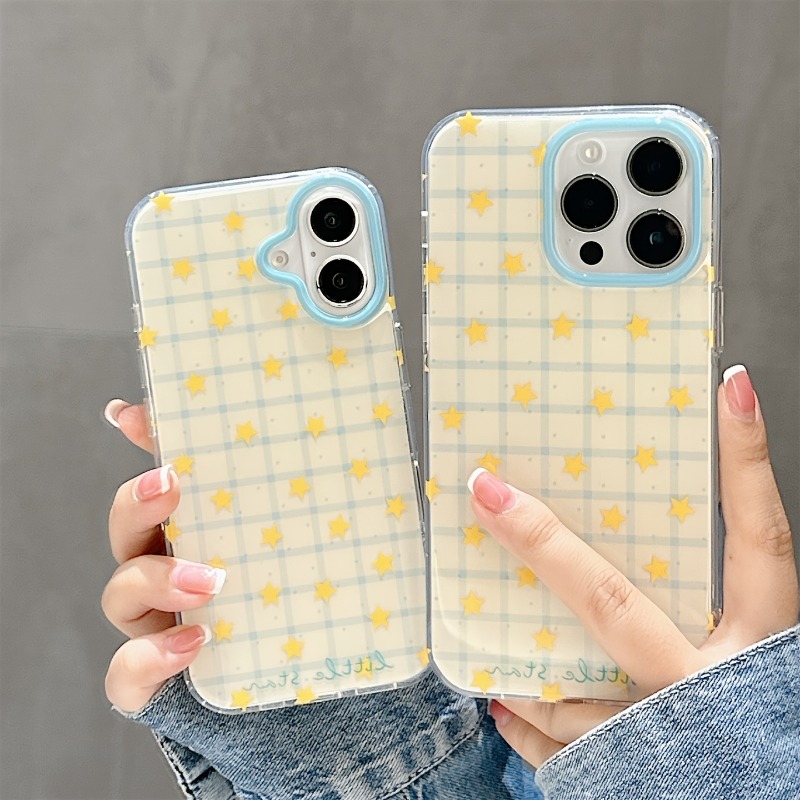 Yellow Star Checkered Pattern  - Phone Cases Yellow 评论和价格