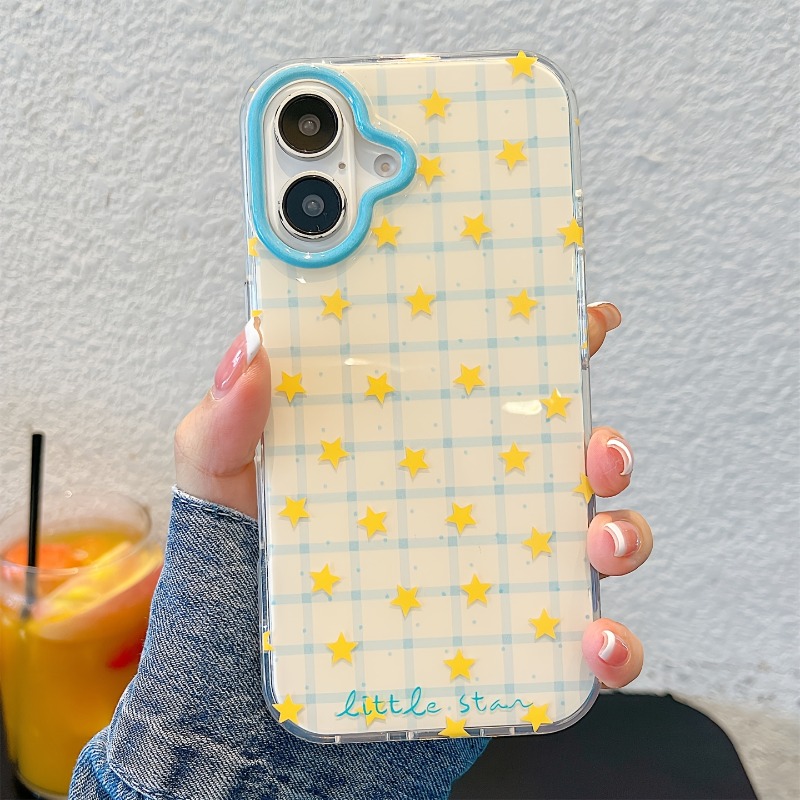 Yellow Star Checkered Pattern  - Phone Cases Yellow 评论和价格