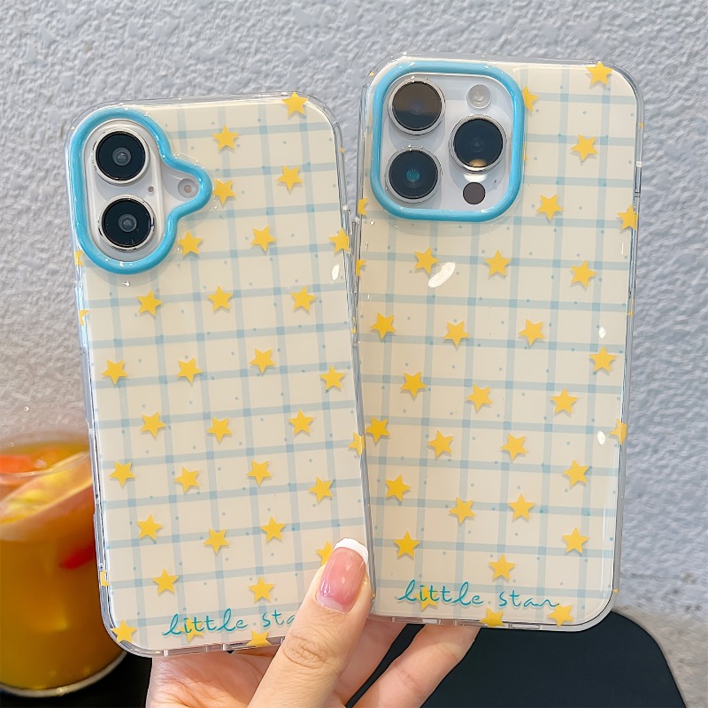 Yellow Star Checkered Pattern  - Phone Cases Yellow 评论和价格