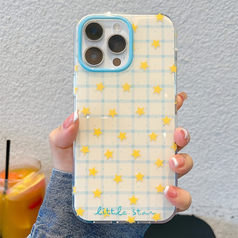 Yellow Star Checkered Pattern  - Phone Cases Yellow 评论和价格