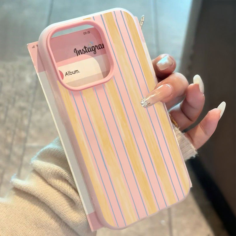 Stylish Yellow Striped Phone C - Phone Cases Yellow 评论和价格