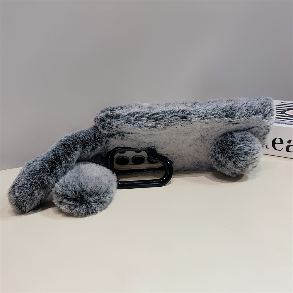 Cute Rabbit Ears Fluffy Stand  - Phone Cases Holder 评论和价格