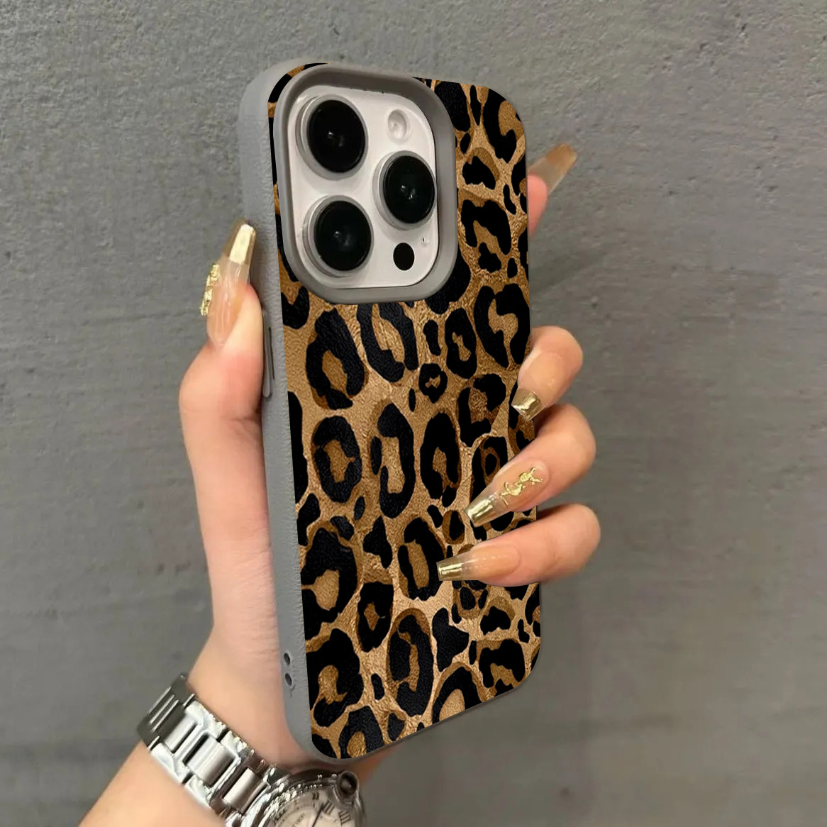 INS Brown Leopard Print Phone  - Phone Cases Brown 评论和价格