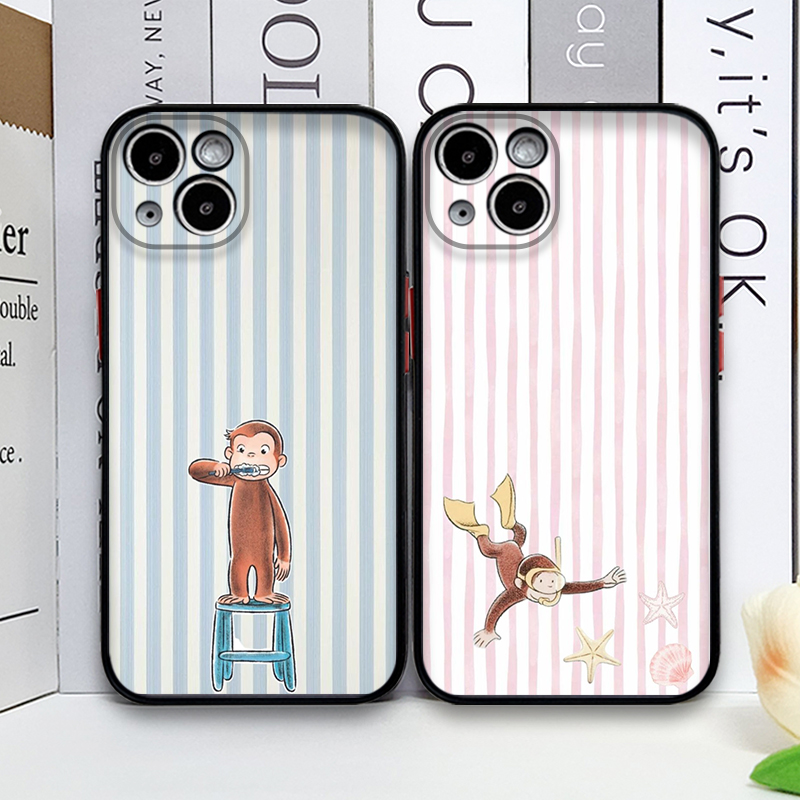 Cartoon Striped Monkey Holding - Phone Cases Iphone 15 评论和价格