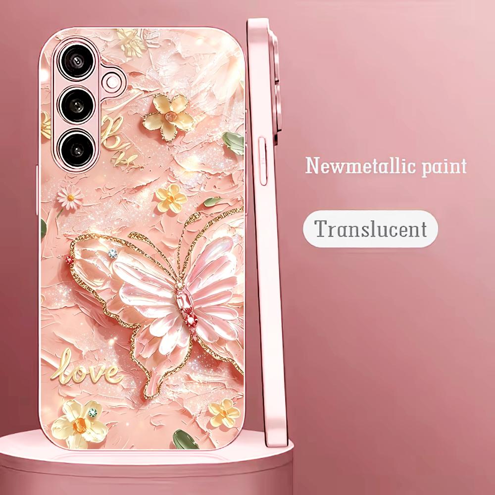 Pink Glitter Butterfly Fashion - Phone Cases Quad Lock 评论和价格