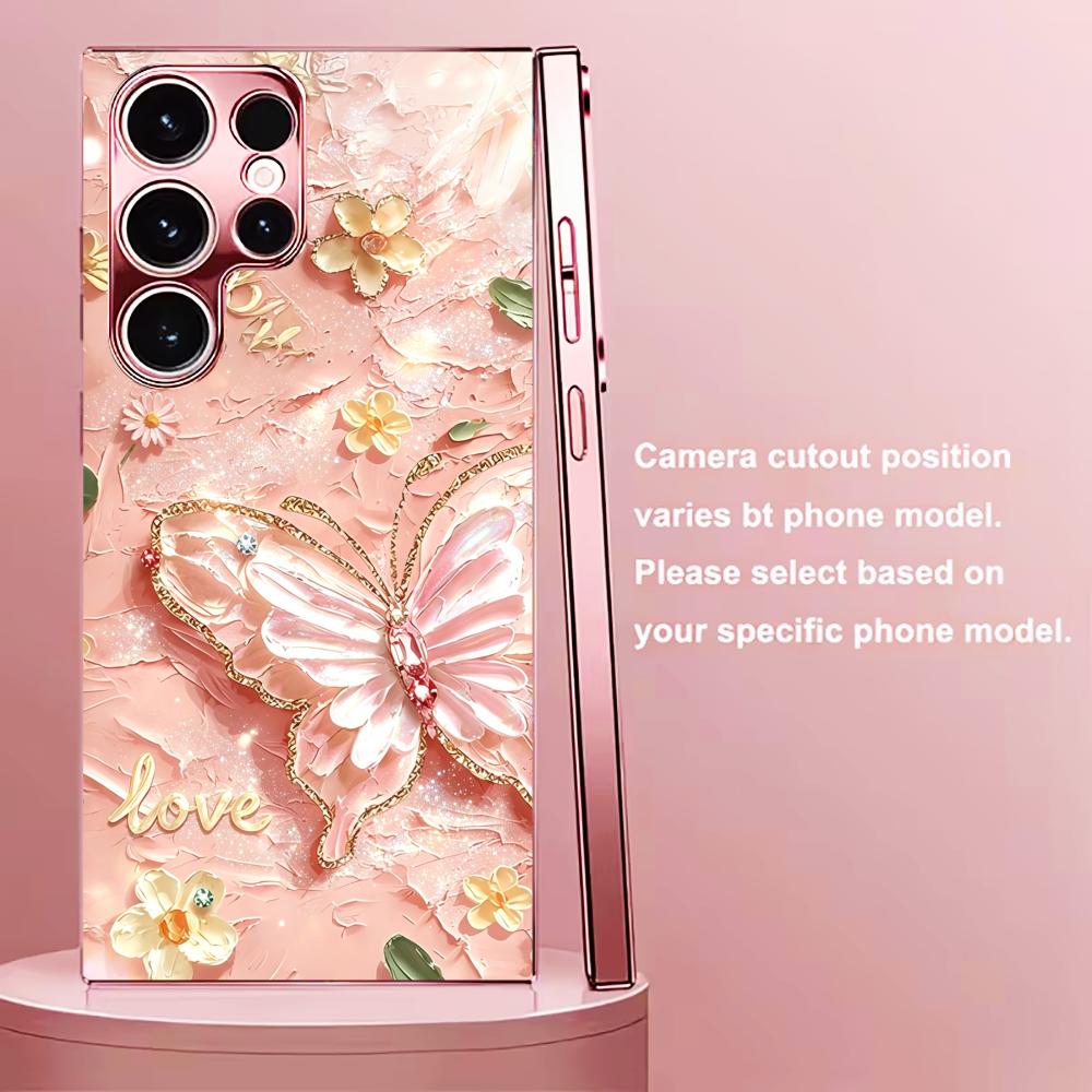 Pink Glitter Butterfly Fashion - Phone Cases Quad Lock 评论和价格
